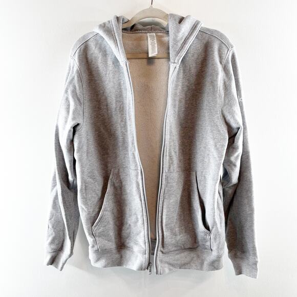 Alo Yoga Renown Heavyweight Full Zip Hoodie Sweatshirt Gray XXS - Picture 3 of 5